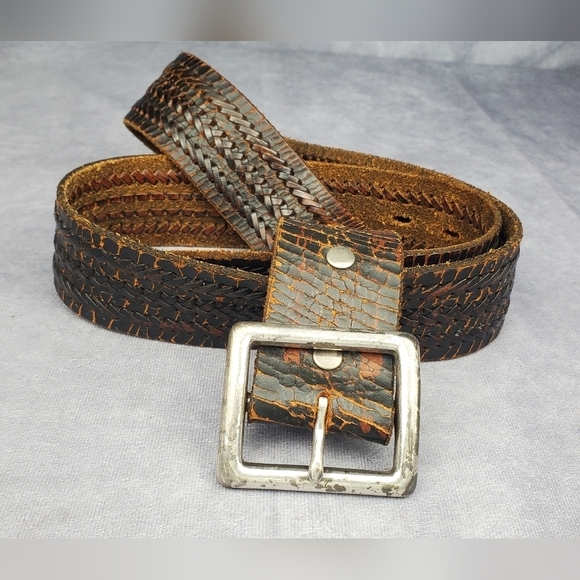 Lucky Brand Vintage Women's Rectangular Buckle Genuine Leather Belt - Picture 1 of 8